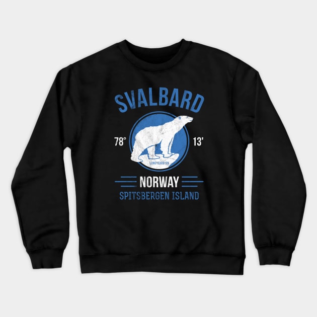 Svalbard Norway - Polar Bear in Spitsbergen Crewneck Sweatshirt by IncognitoMode